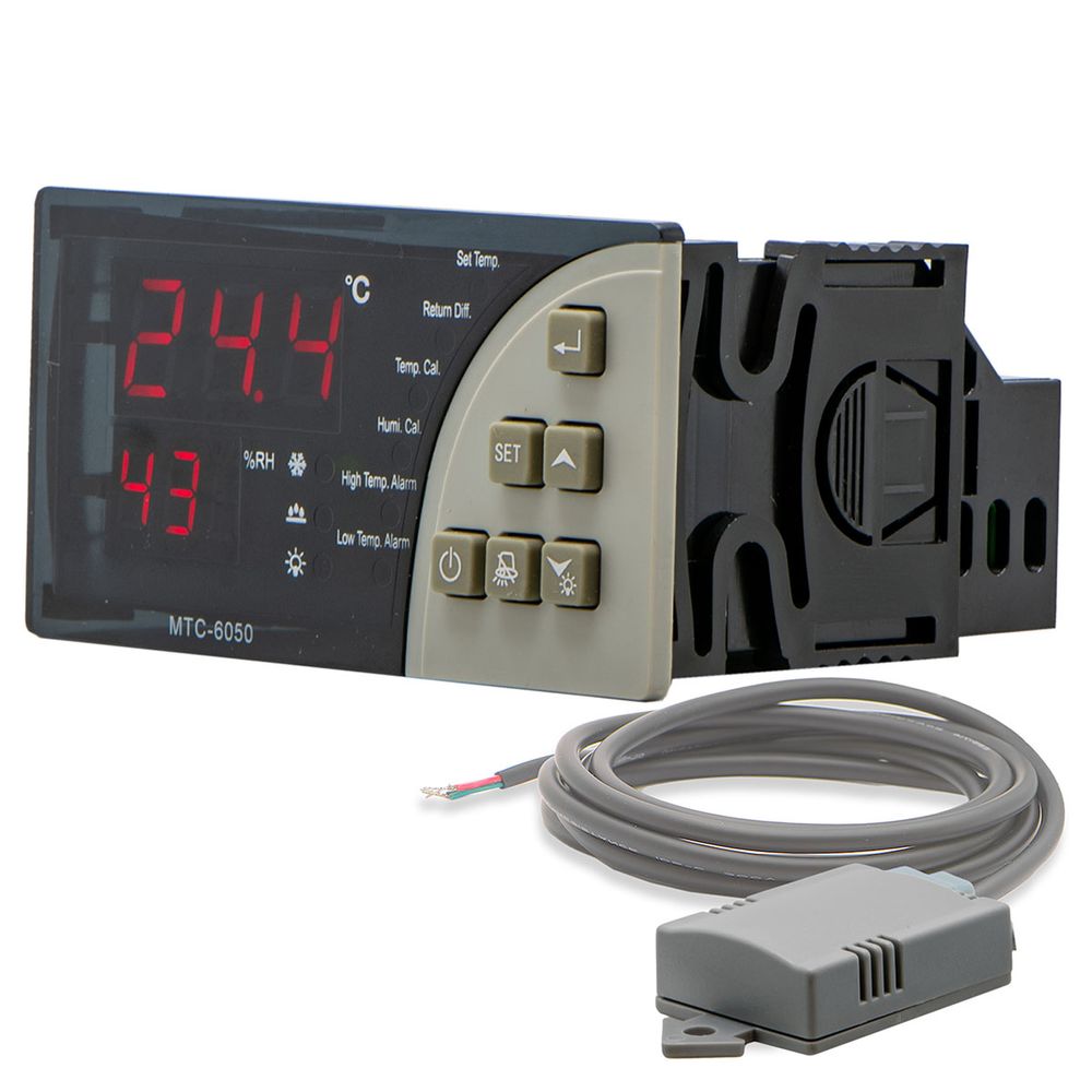 Controlador de temperatura con indicación de humedad